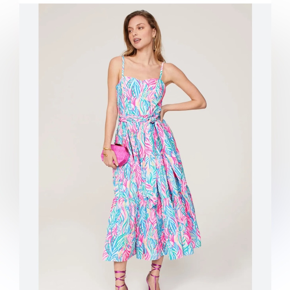 Lilly Pulitzer Edith Midi Dress in Multi Sea Turtle Soiree